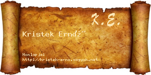 Kristek Ernő névjegykártya