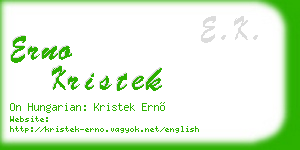 erno kristek business card
